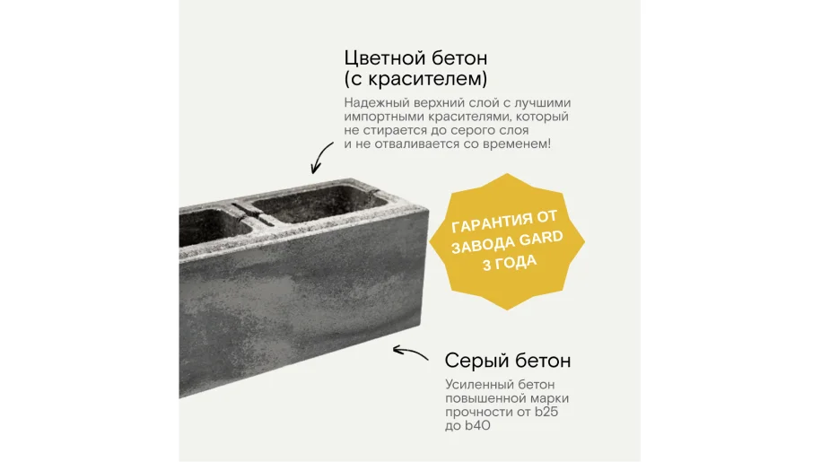 Каменный заборный блок Дым 1